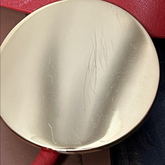 Tory Burch Red Sandals with Gold Accents - Picture 11 of 11